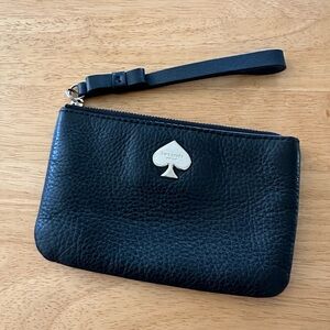 Kate Spade pebbled leather zip up wristlet